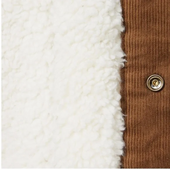 CORDUROY TRUCKER SHERPA COLLAR JACKET
